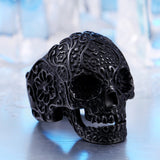 Garden Flower Skull Ring