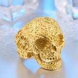 Garden Flower Skull Ring