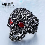 Garden Flower Skull Ring
