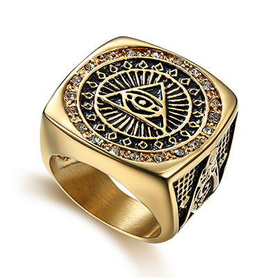 Pyramid Eye Gold Ring